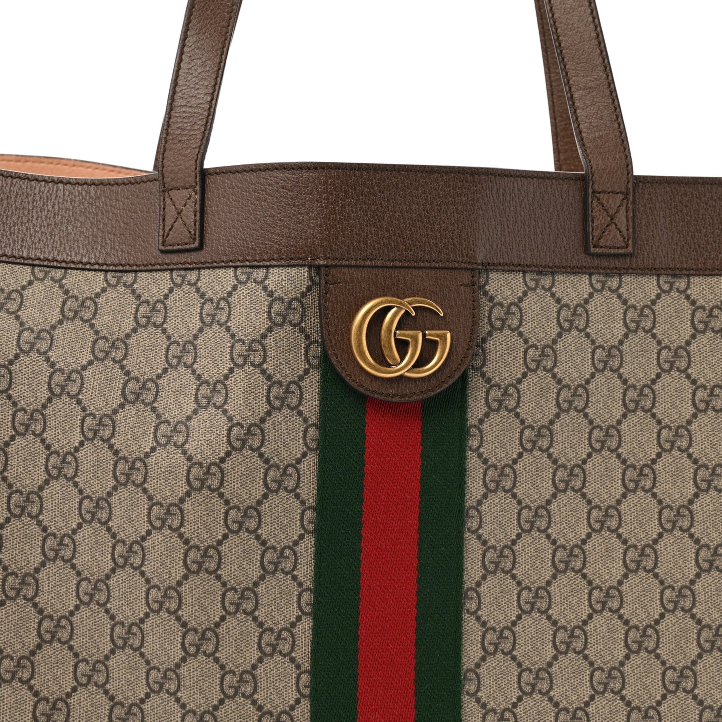 GG Supreme Monogram Web Ophidia Tote Brown