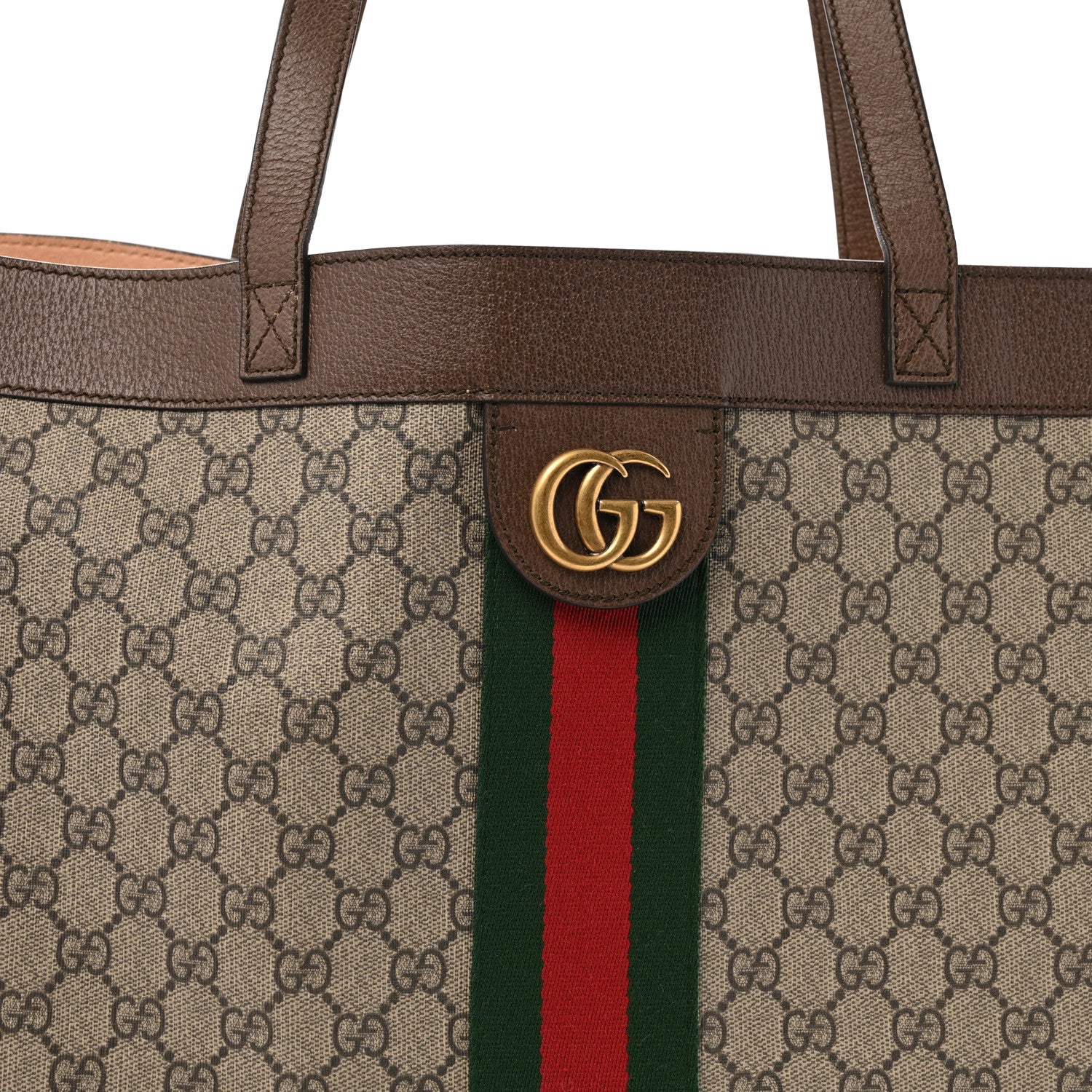 Gucci GG Supreme Monogram Web Ophidia Tote Brown 8 of 15