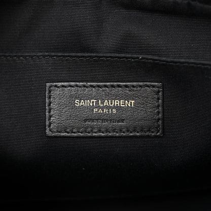 Saint Laurent Calfskin Leopard Print Monogram Lou Camera Bag Black 6 of 12