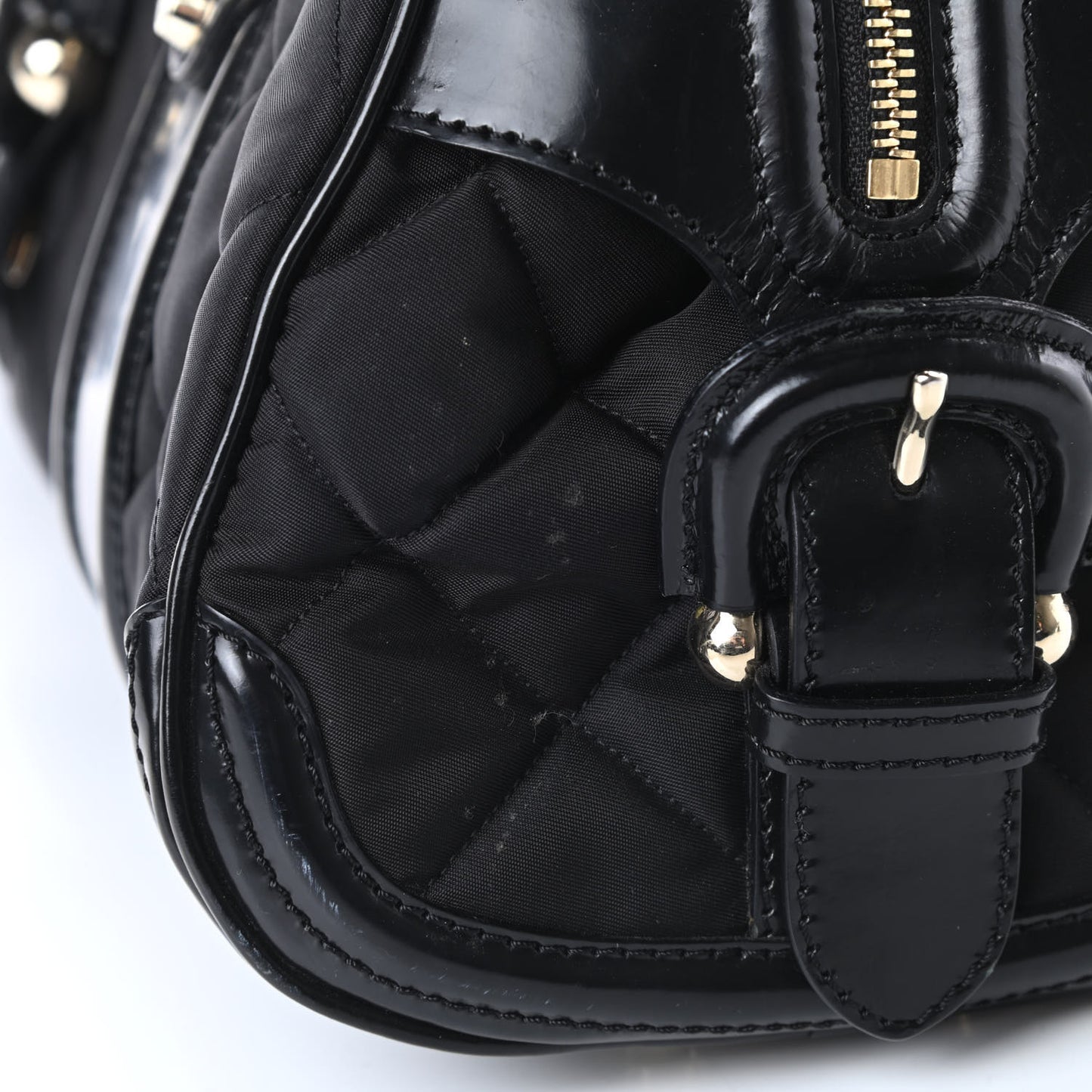 Nylon Quilted Smedna Satchel Black