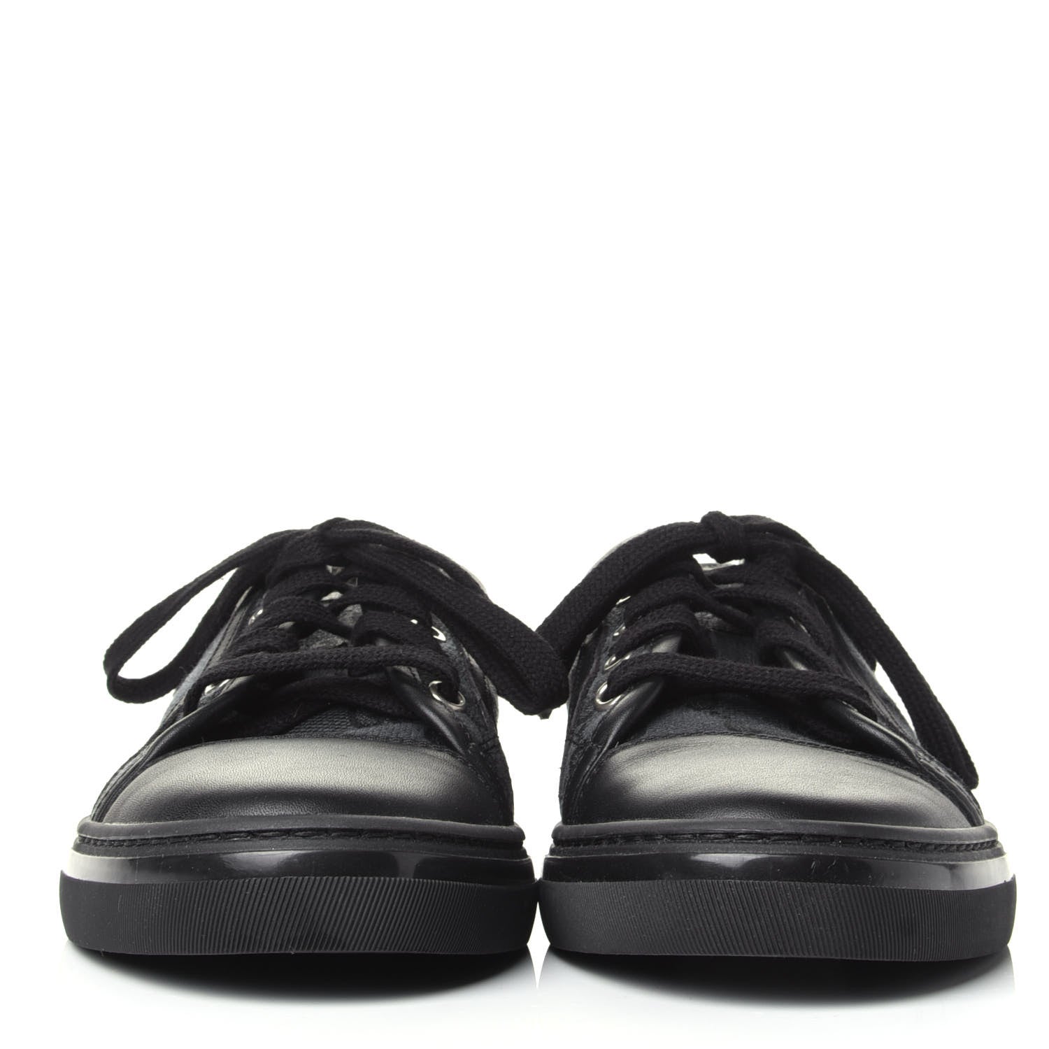 Gucci GG Monogram Calfskin Womens Low Top Sneakers 36.5 Piombo Black 2 of 10