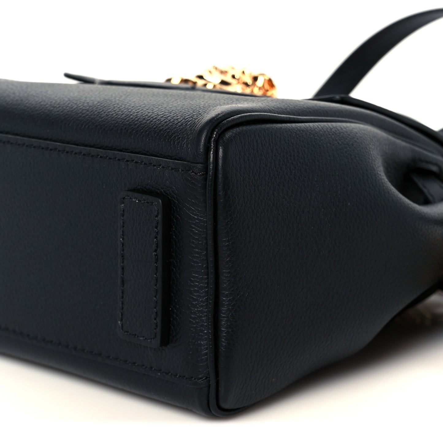 Grained Calfskin Small La Medusa Top Handle Bag Black