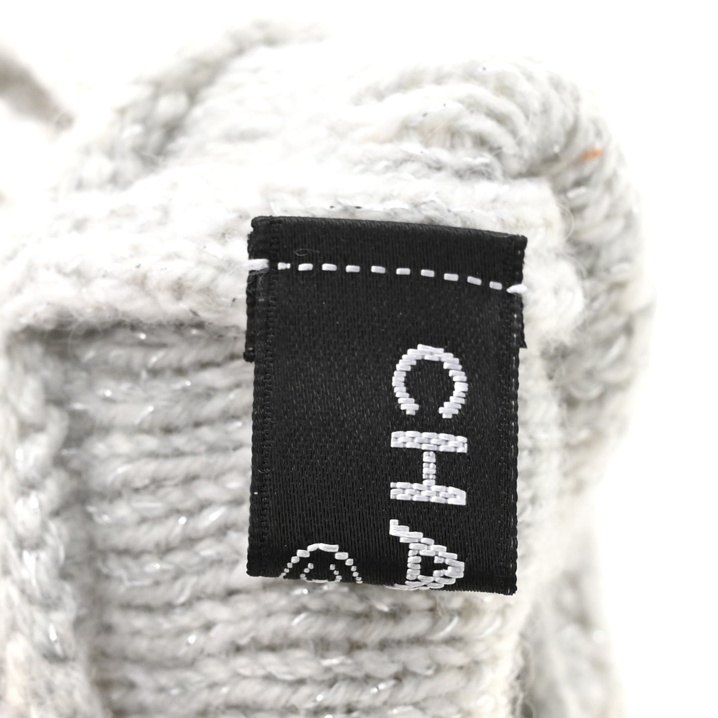 Metallic Cashmere Viscose CC Fingerless Gloves Grey