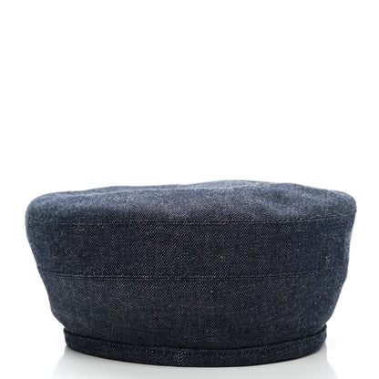Hermes Denim Saint Honore Beret 56 Indigo 6 of 9