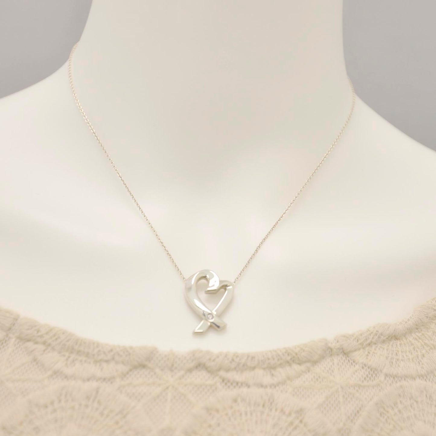 Sterling Silver Paloma Picasso Diamond Loving Heart Necklace
