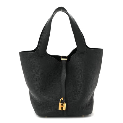 Hermes Taurillon Clemence Picotin Lock 22 MM Black 1 of 10