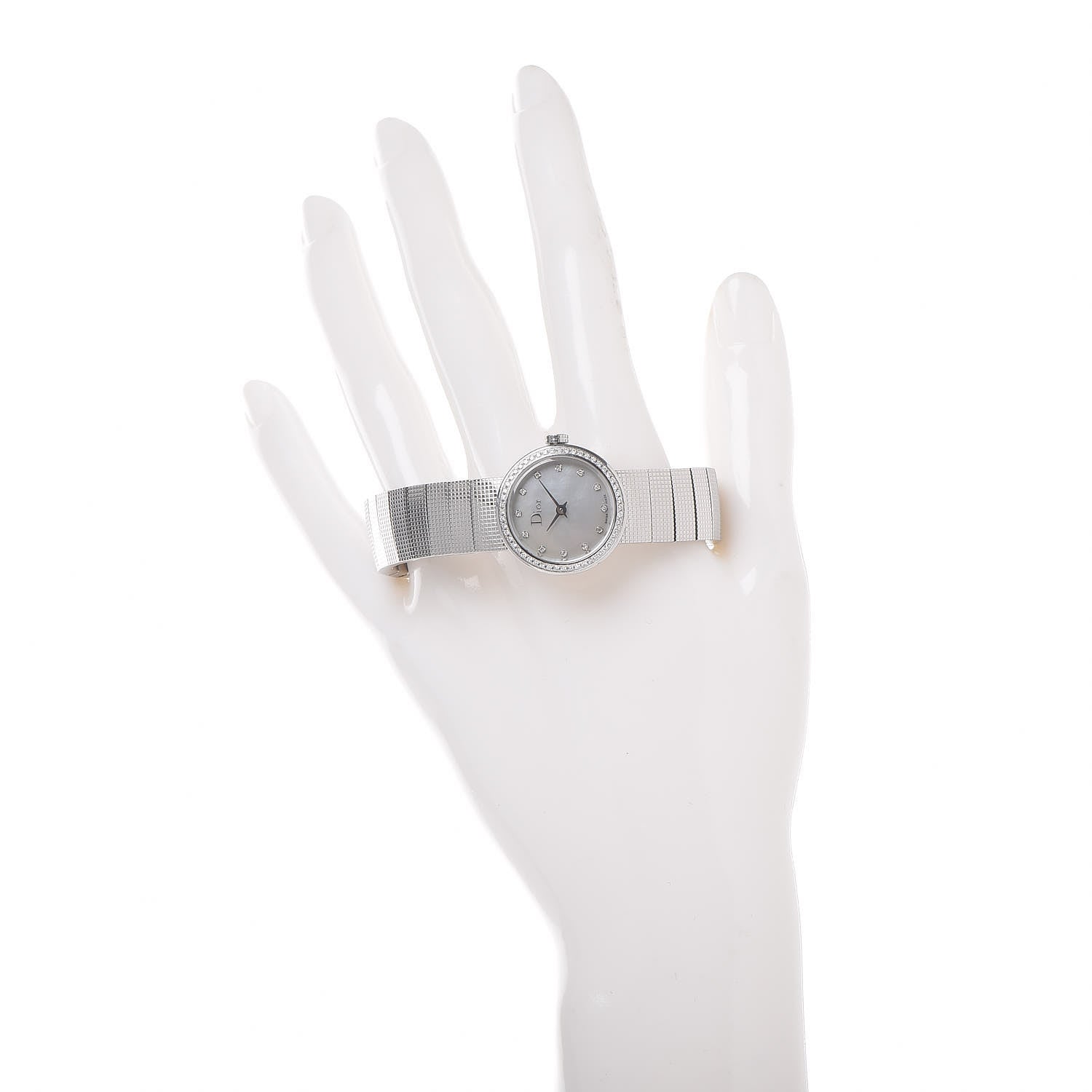 Christian Dior Stainless Steel Diamond Mother of Pearl 23mm La D De Dior Quartz Watch 2 of 6