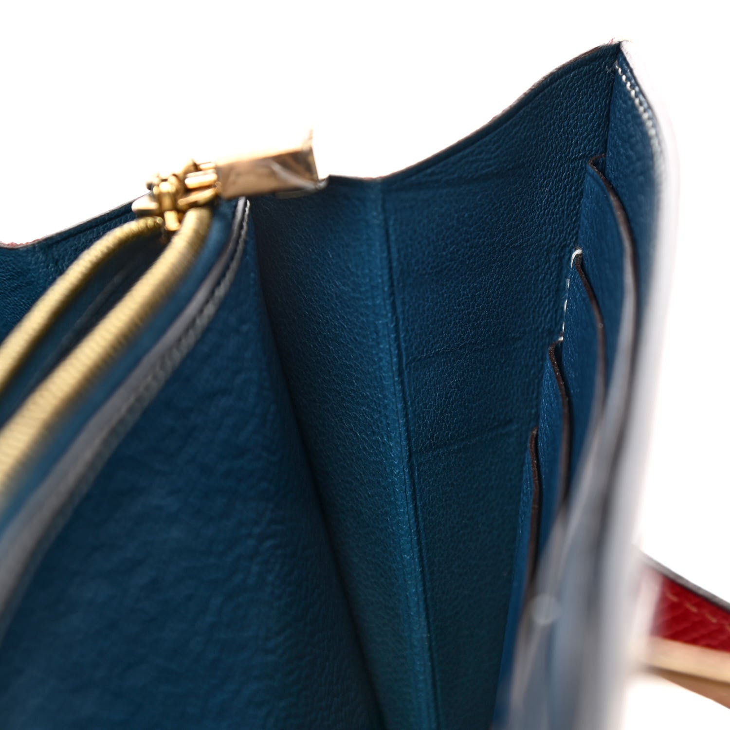 Hermes Epsom Verso Kelly Longue Wallet Rouge Casaque Bleu Thalassa 11 of 15