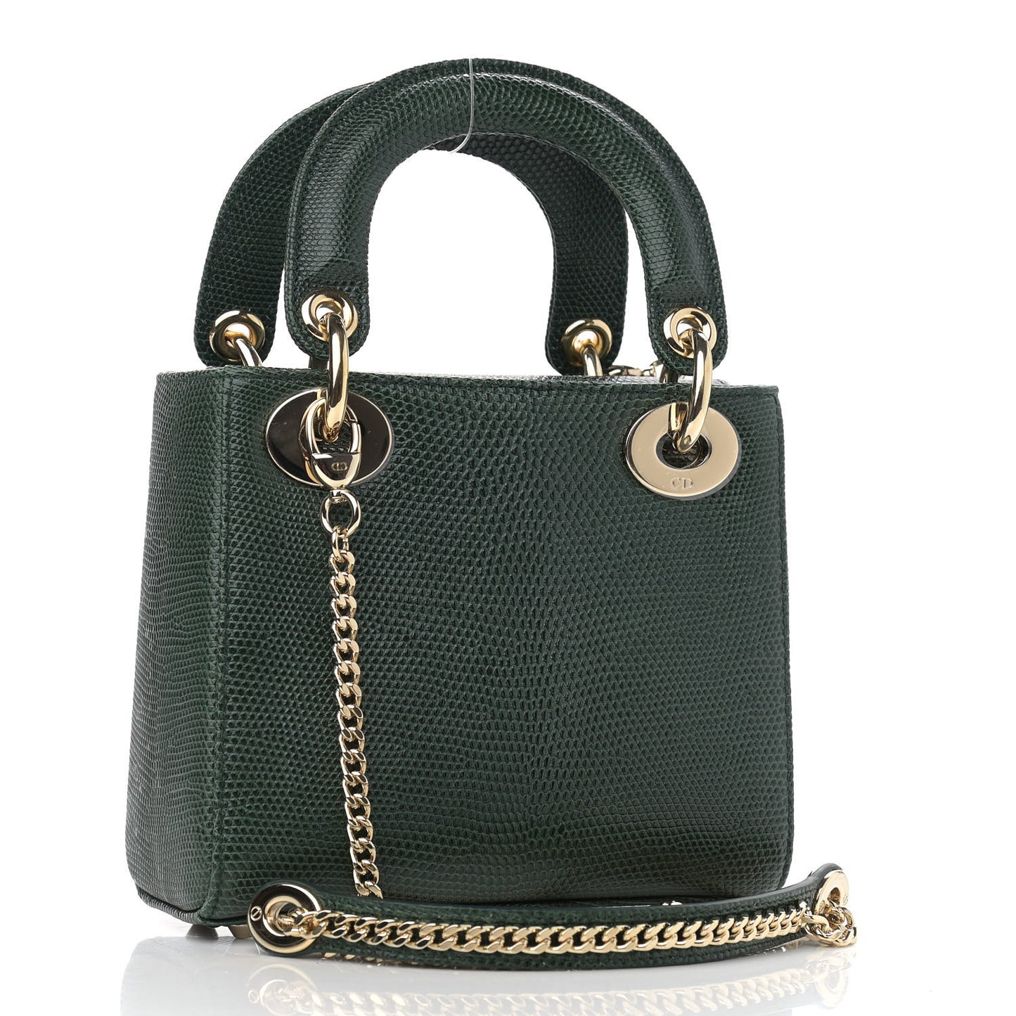 Lizard Mini Lady Dior Green
