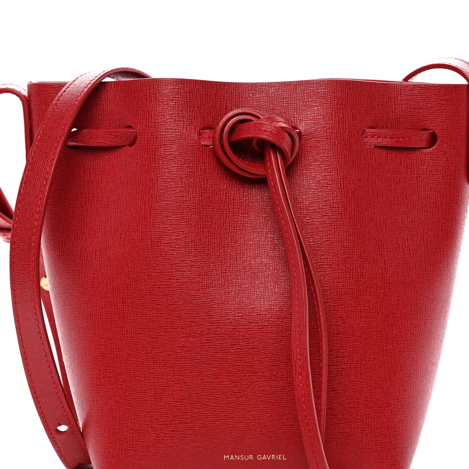 Mansur Gavriel Saffiano Mini Bucket Bag Flamma 8 of 10