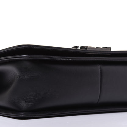 Chanel Calfskin Painted Chevron Embossed Medium Boy Flap Black 6 of 24