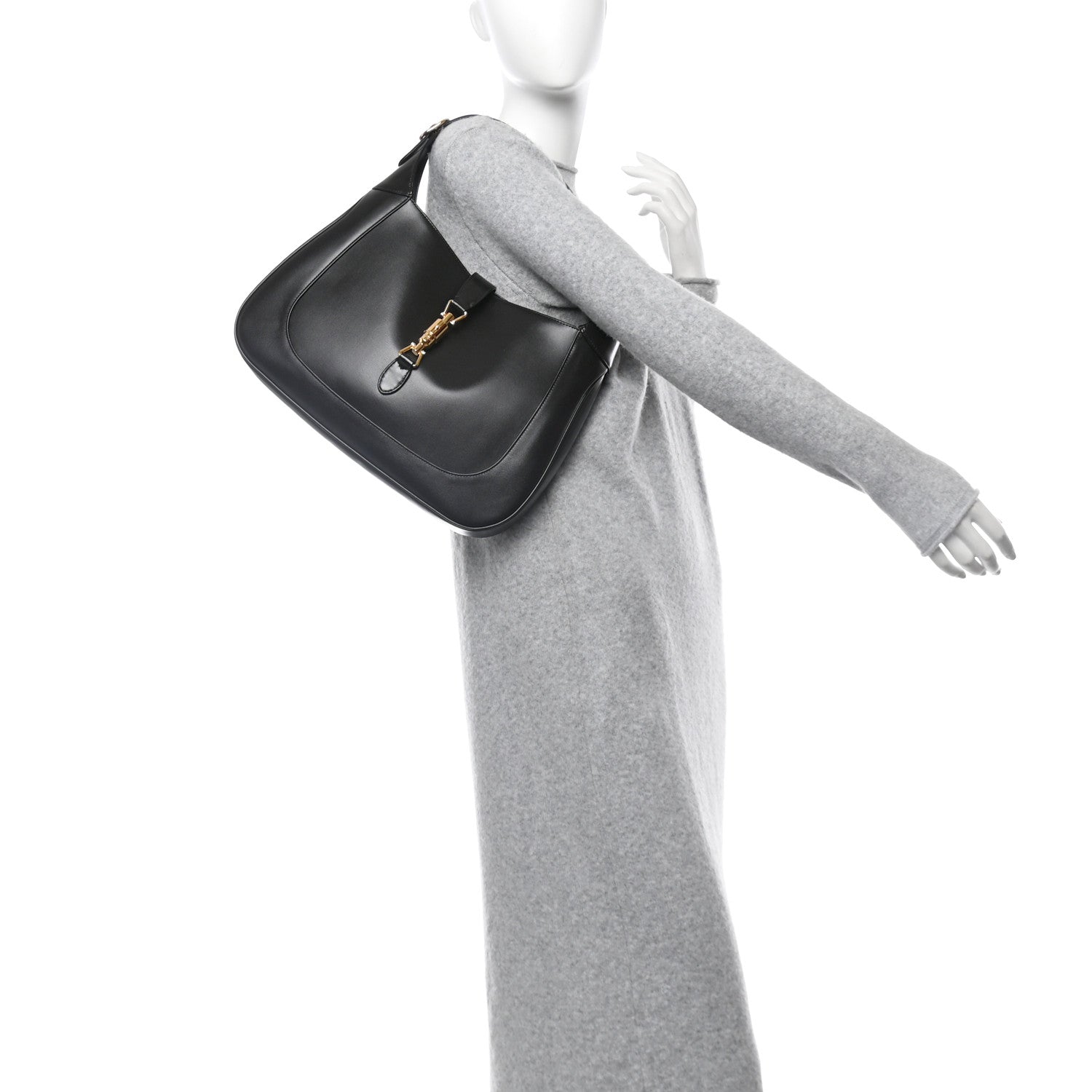 Gucci Boarded Dyana Lux Calfskin Medium Jackie 1961 Hobo Black 2 of 12