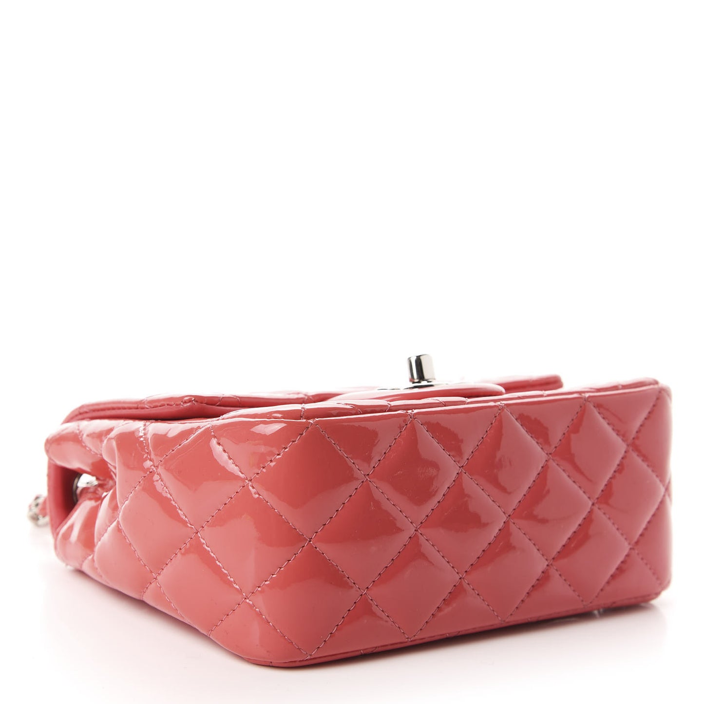 Patent Quilted Mini Square Flap Pink