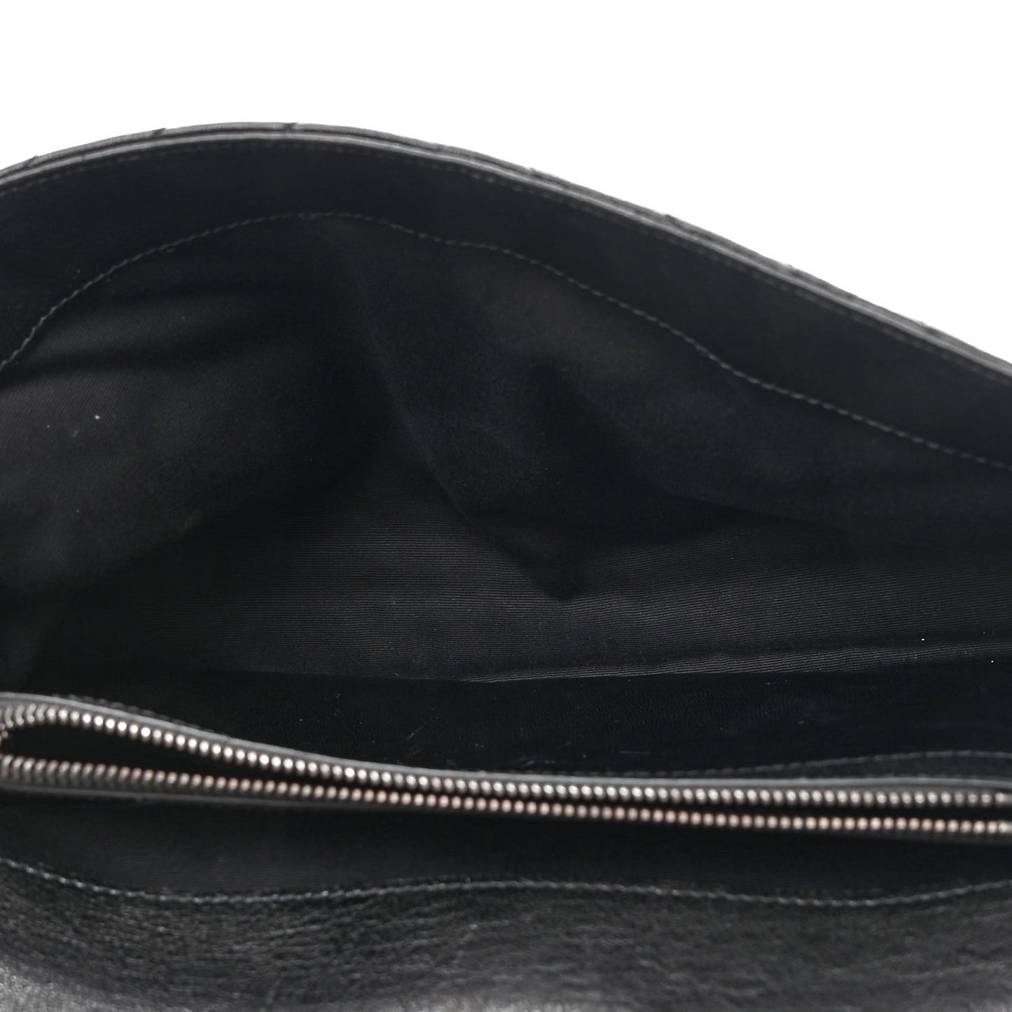 Sheepskin Matelasse Chevron Monogram Large College Satchel Black