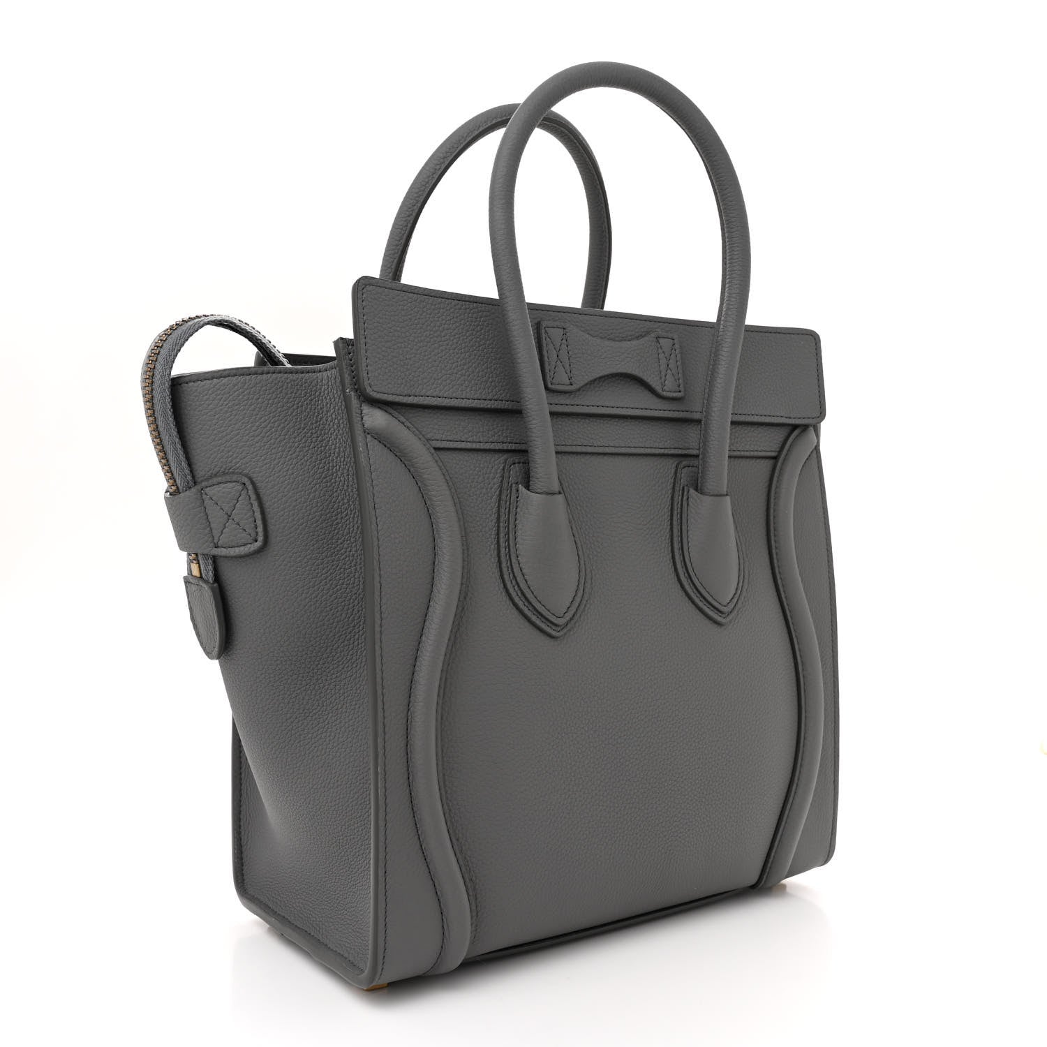 Celine Baby Drummed Calfskin Micro Luggage Kohl 3 of 10