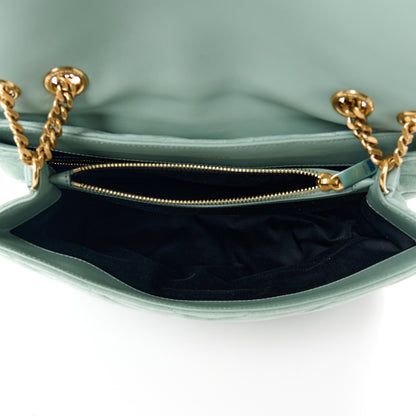 Saint Laurent Suede Y Quilted Monogram Medium Loulou Chain Satchel Vert Opaline 5 of 16