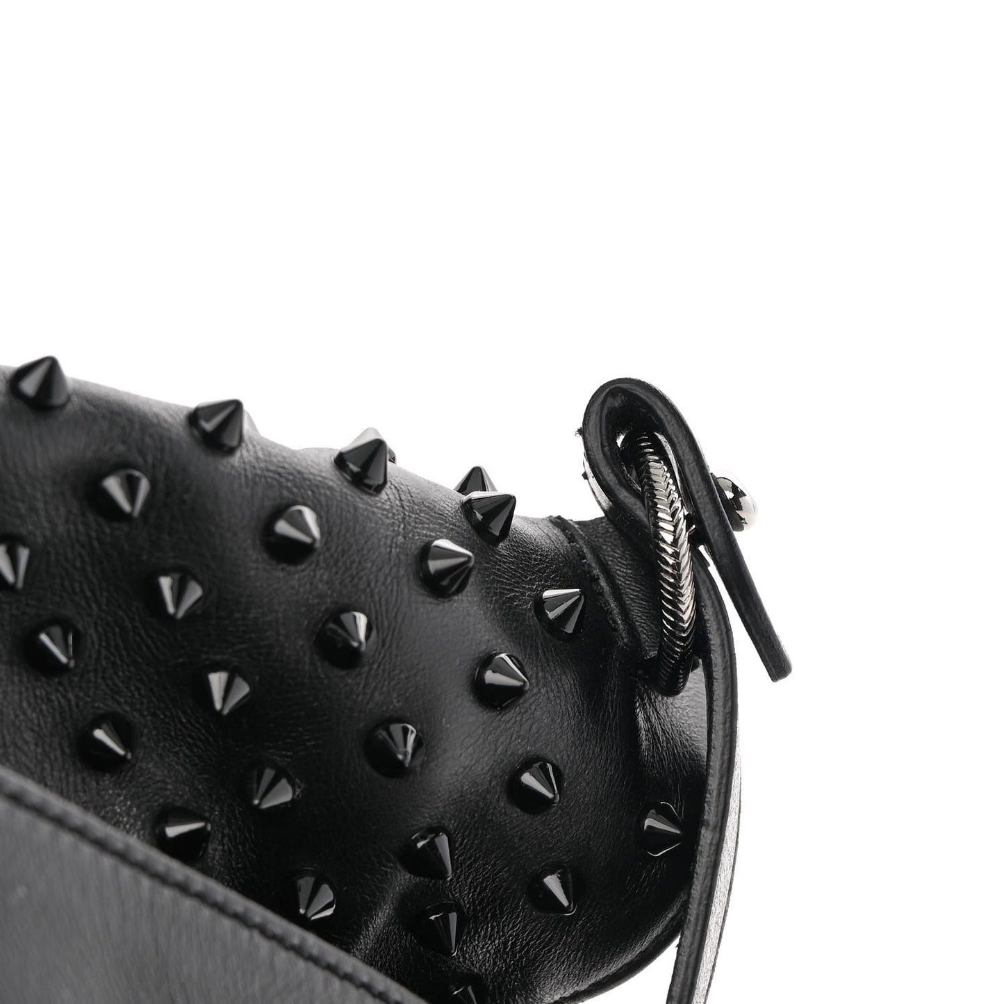 Calfskin Justine Spikes Hobo Black