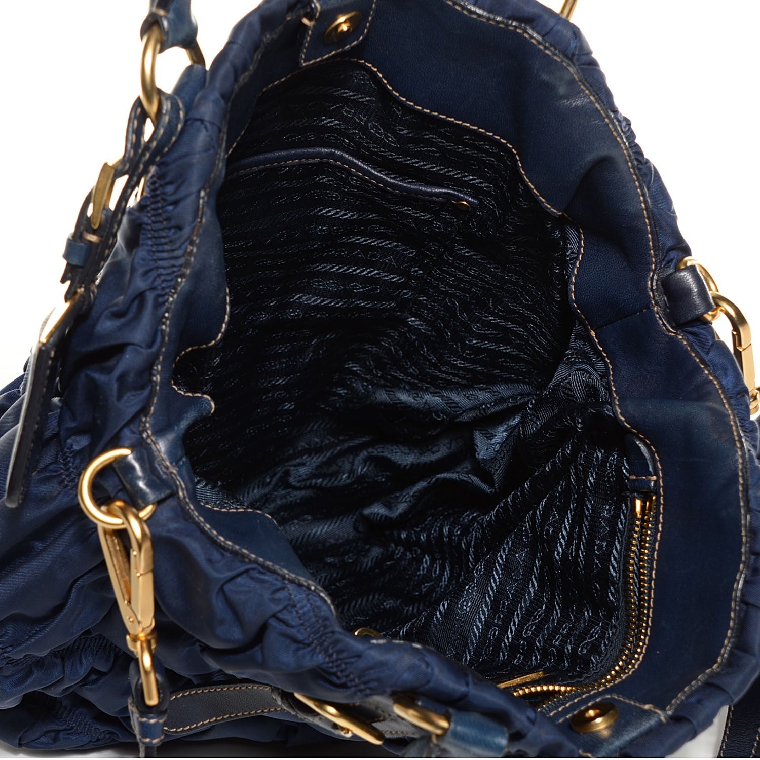 Prada Tessuto Nylon Gaufre Tote Baltico 5 of 9