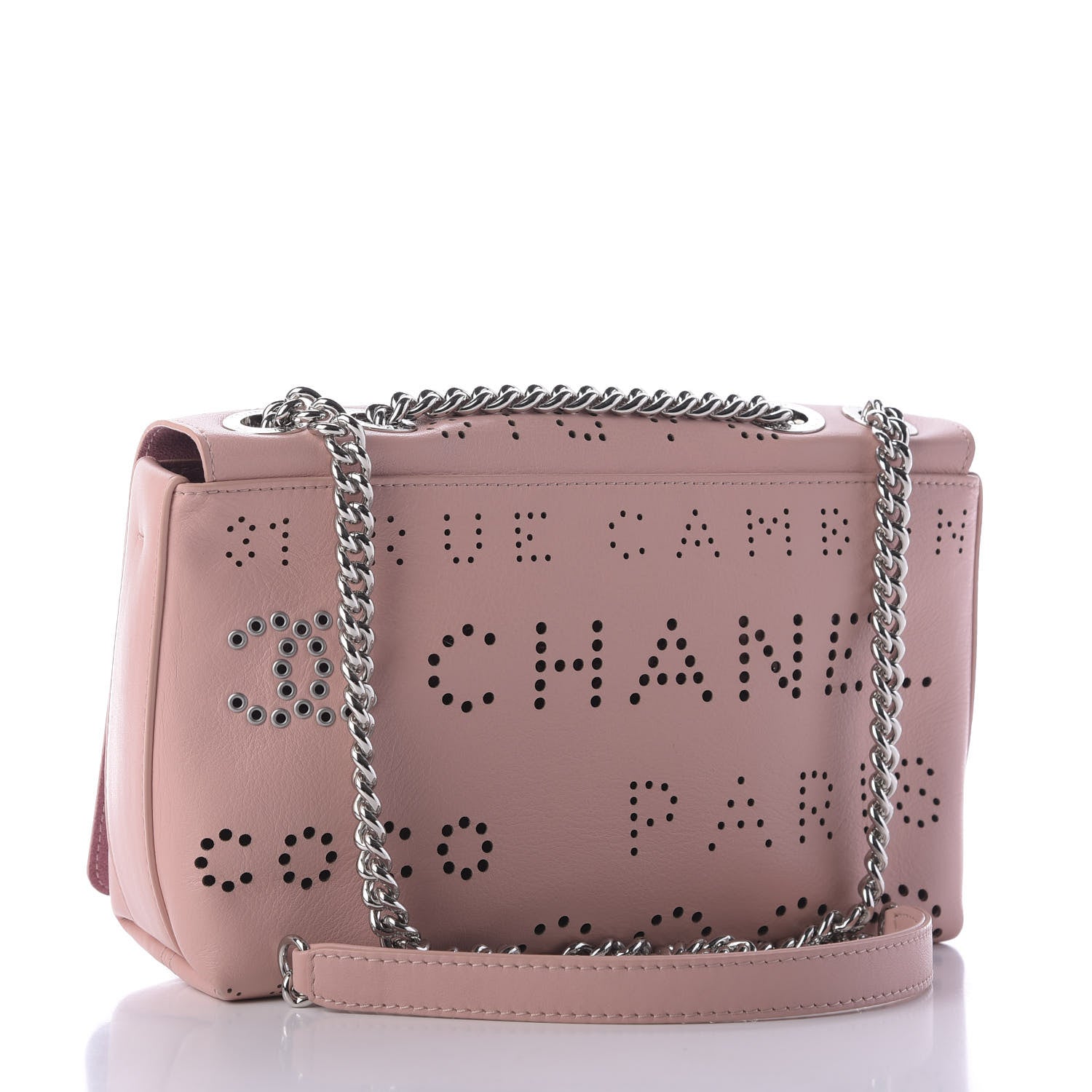 Chanel Calfskin Tweed Eyelet Flap Bag Pink 3 of 9