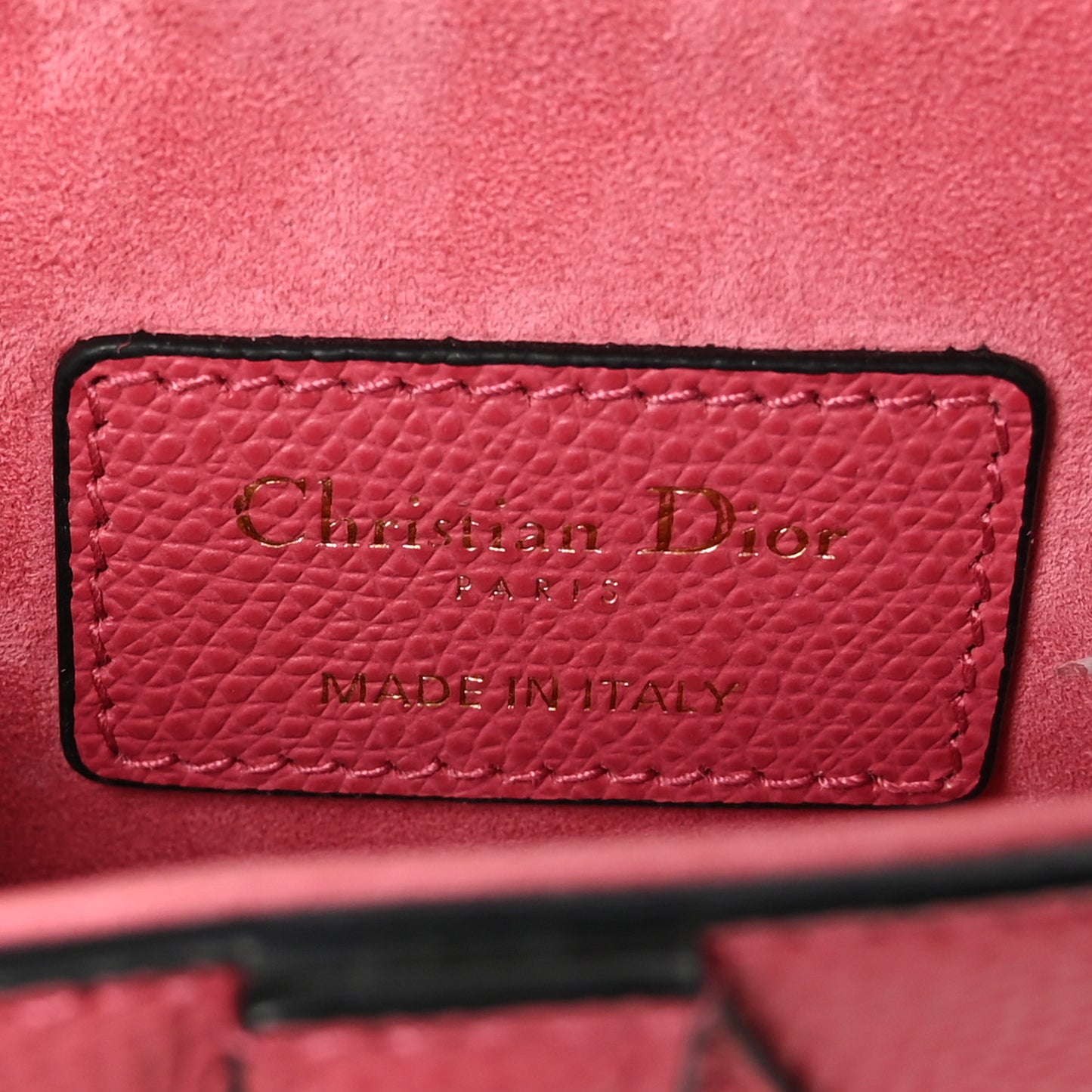 Grained Calfskin Mini Saddle Bag Pink