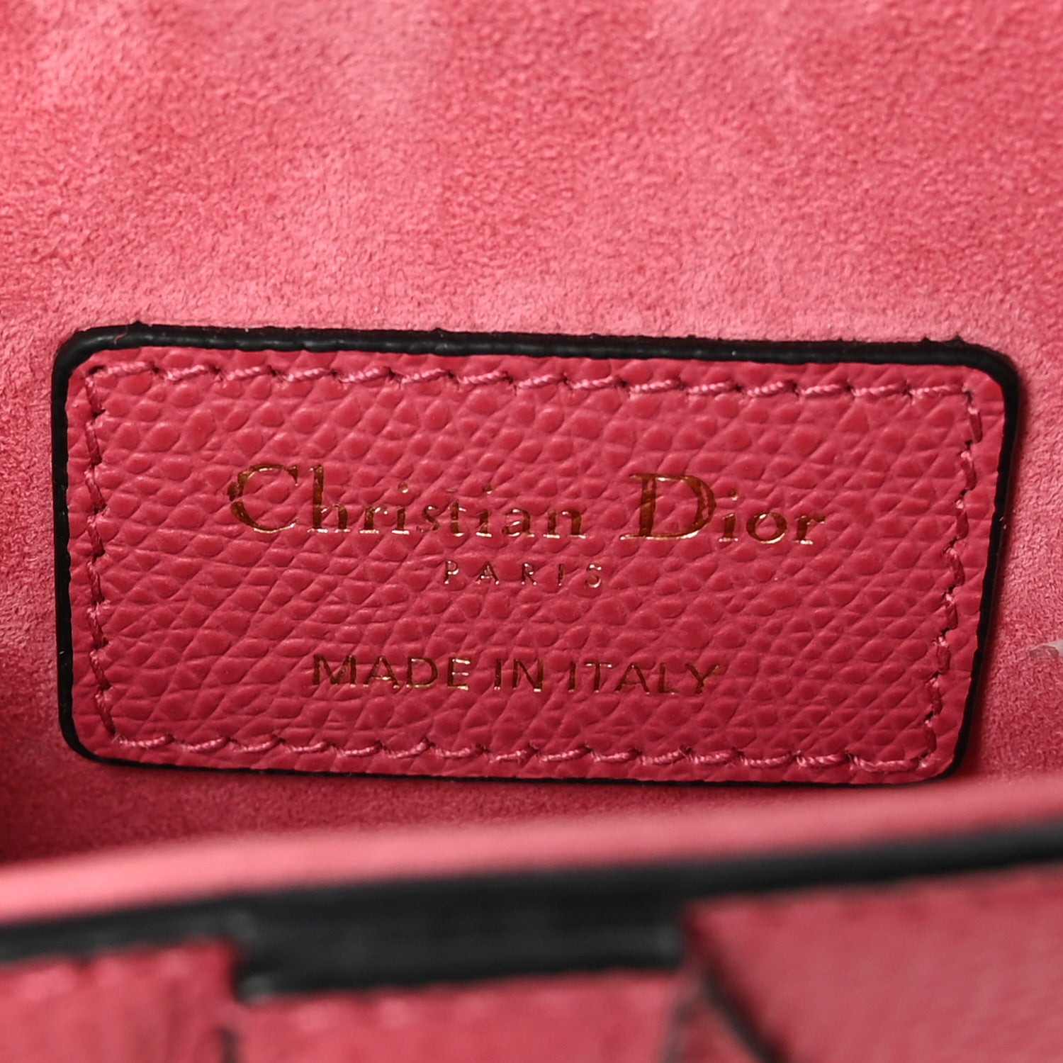 Christian Dior Grained Calfskin Mini Saddle Bag Pink 7 of 10