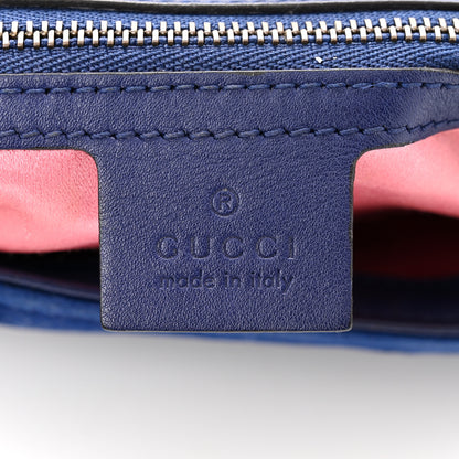 Gucci Velvet Matelasse Medium GG Marmont Shoulder Bag Cobalt Blue 6 of 12
