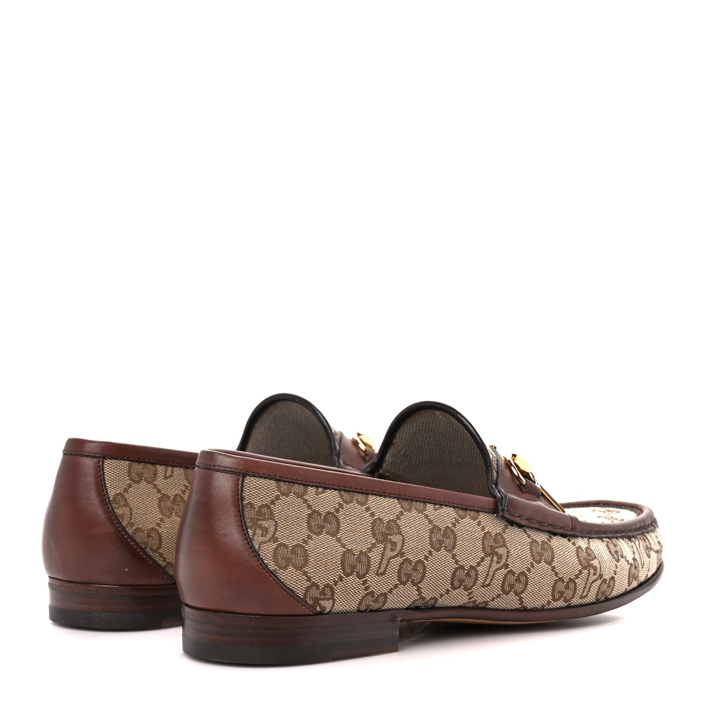 x PALACE Malaga Kid GG Monogram Horsebit Mens Loafers 12 Beige Ebony Cocoa