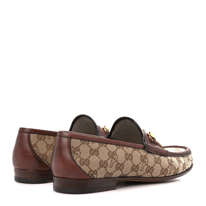 Gucci x PALACE Malaga Kid GG Monogram Horsebit Mens Loafers 12 Beige Ebony Cocoa 4 of 8
