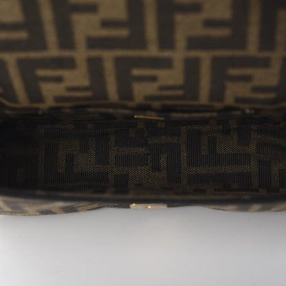 Fendi Fabric Jacquard FF 1974 Mini Baguette Tobacco Moro Black 6 of 12