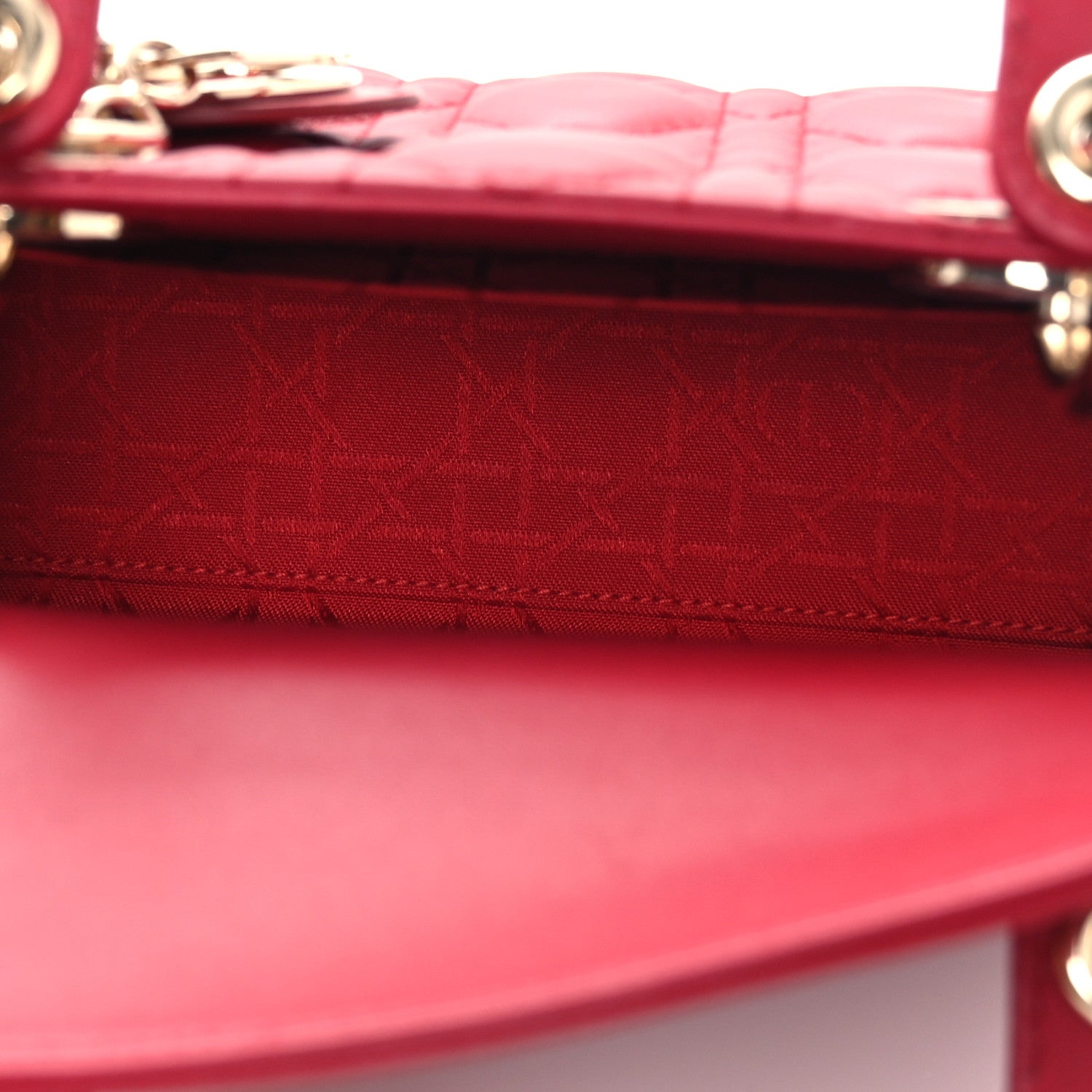 Christian Dior Lambskin Cannage Small My ABCDior Lady Dior Red 5 of 11