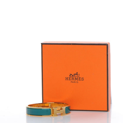 Hermes Enamel Narrow Clic Clac H Bracelet PM Malachite 5 of 5