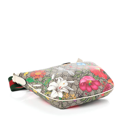 Gucci GG Supreme Monogram Flora Web Small Ophidia Half Moon Hobo White 5 of 10