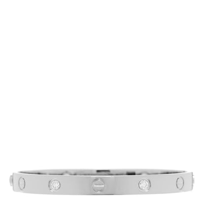 Cartier 18K White Gold 4 Diamond LOVE Bracelet 17 1 of 6