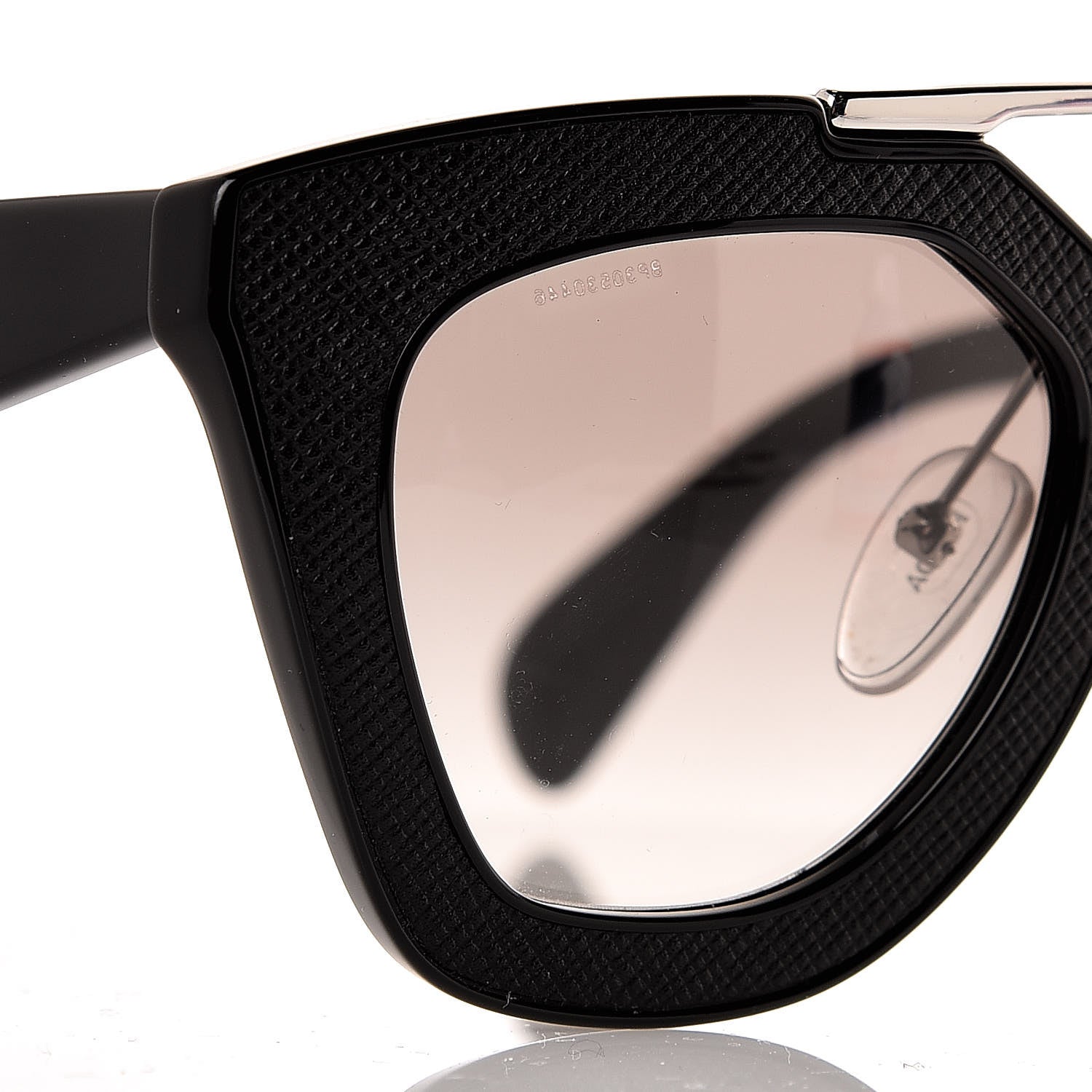 Prada Saffiano Cinema Sunglasses SPR 14S Black 8 of 9