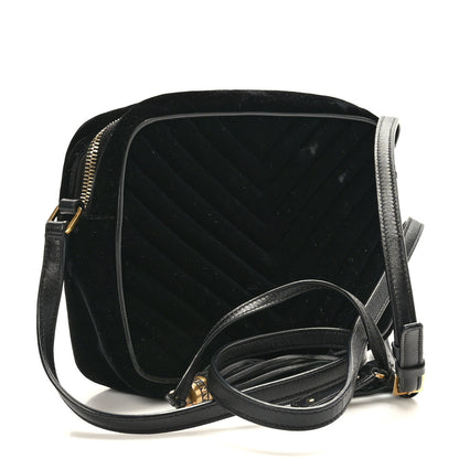 Saint Laurent Velvet Matelasse Monogram Lou Camera Bag Black 3 of 9