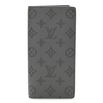 Louis Vuitton Calfskin Monogram Shadow Brazza Wallet Anthracite Gray 1 of 6