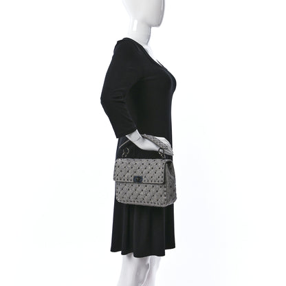Valentino Garavani Felt Medium Rockstud Spike Shoulder Bag Grey 2 of 8