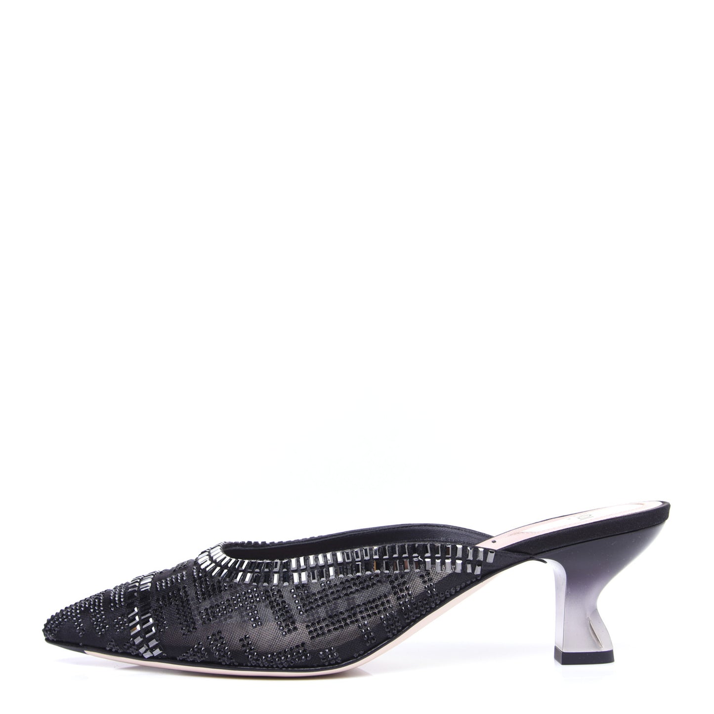 Technical Mesh Crystal FF Embellished Colibri 55mm Mules 40 Black