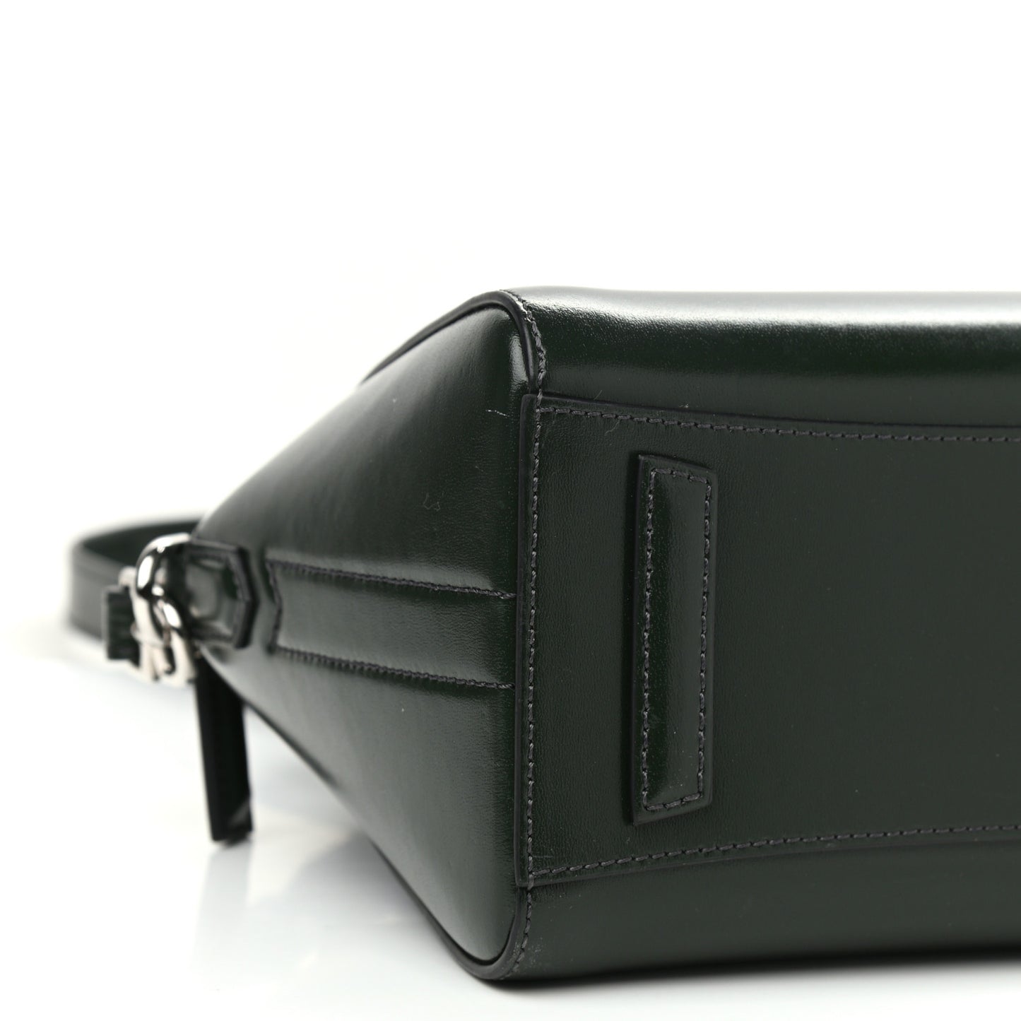 Shiny Lord Calfskin Mini Antigona Green Forest