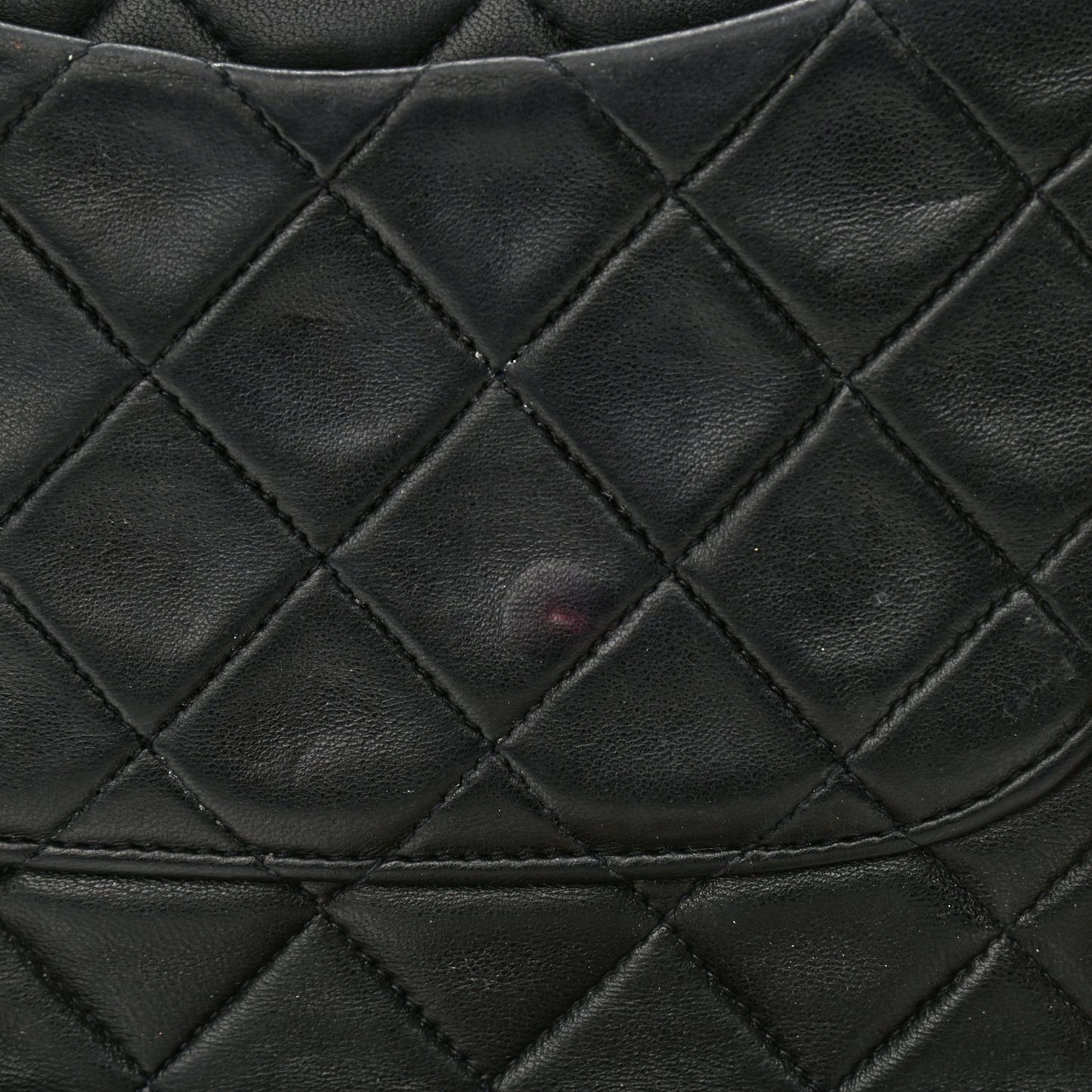 Lambskin Quilted Medium Double Flap Black