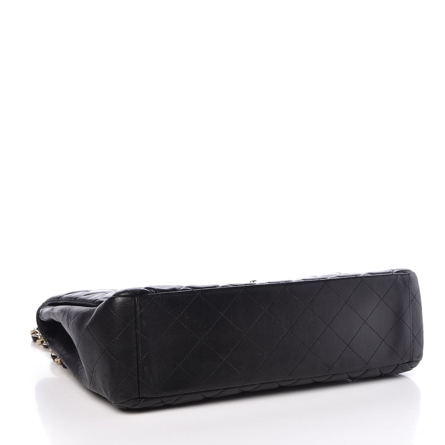 Lambskin Quilted Maxi Single Flap Black