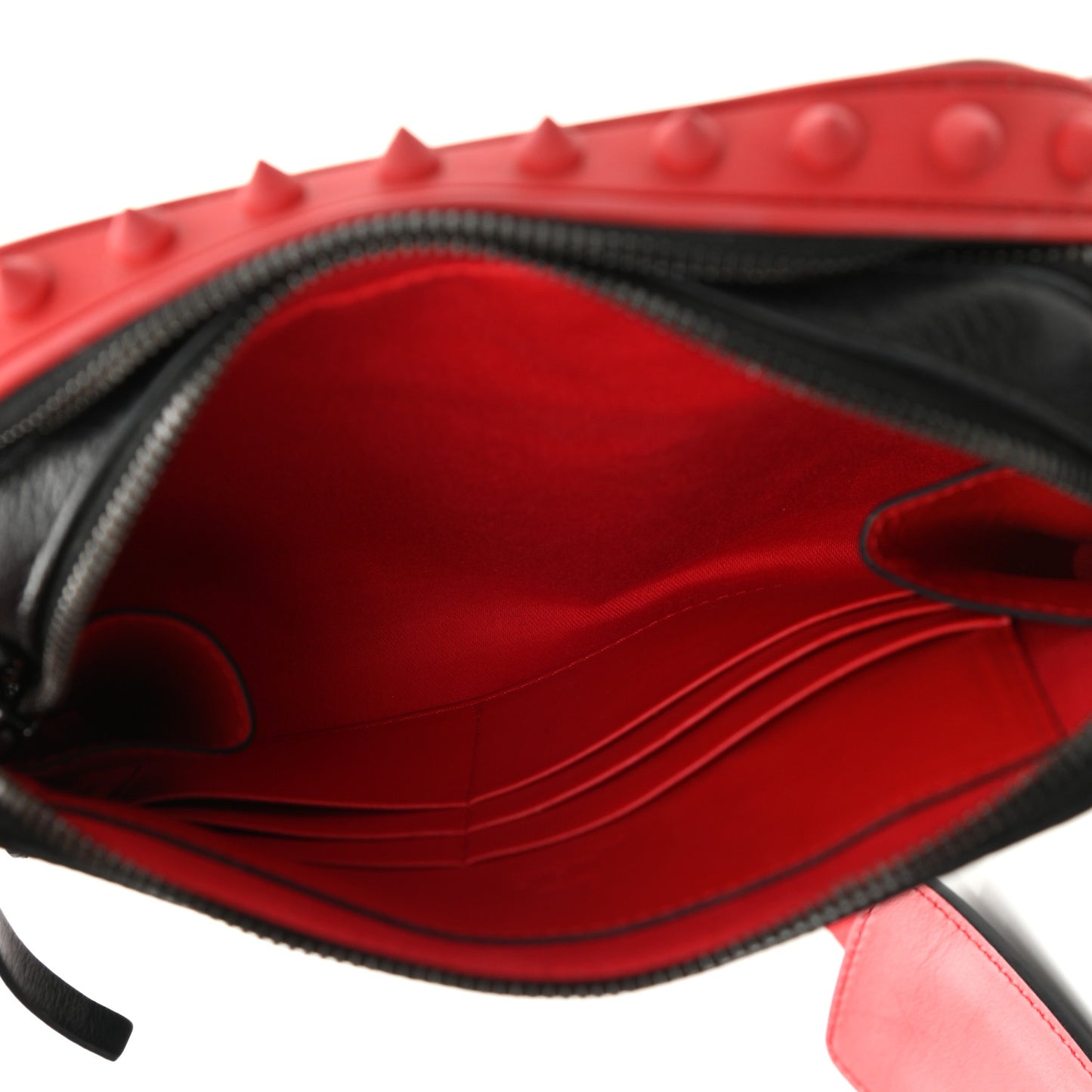 Empire Calfskin Gomme Spikes Loubitown Crossbody Loubi Black