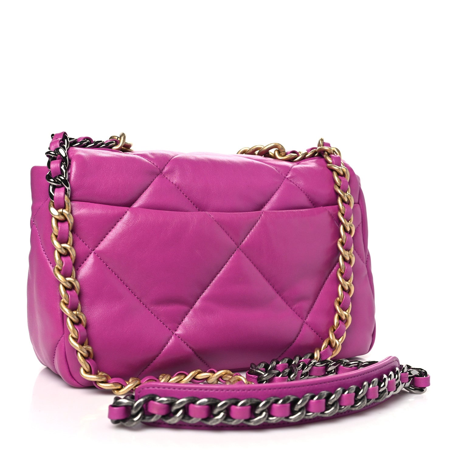 Chanel Lambskin Quilted Medium Chanel 19 Flap Purple 3 of 11