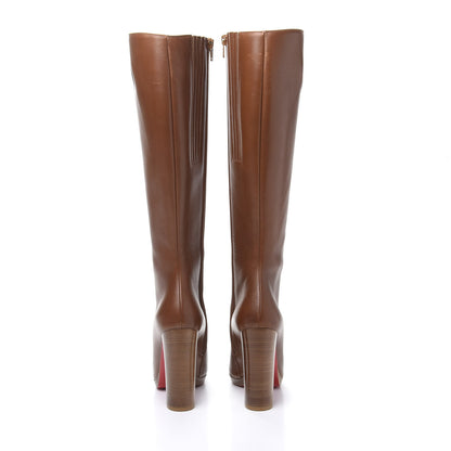 Christian Louboutin Calfskin Brosse Mirabelle 120 Tall Boots 36 Cuoio 5 of 14