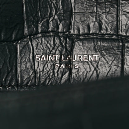 Saint Laurent Crocodile Embossed Calfskin Monogram Medium Niki Chain Satchel Algea 6 of 9