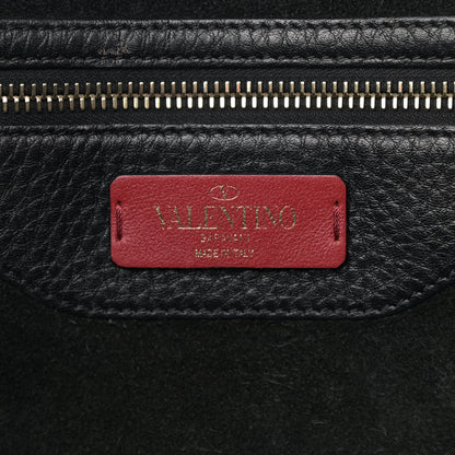 Valentino Garavani Grained Calfskin Rockstud Shoulder Tote Black 6 of 9