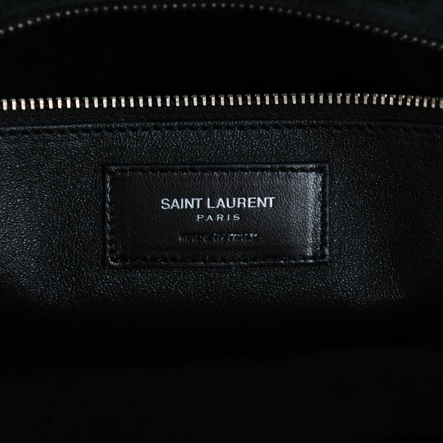 Saint Laurent Suede Crocodile Embossed Small Sac De Jour Black 6 of 7