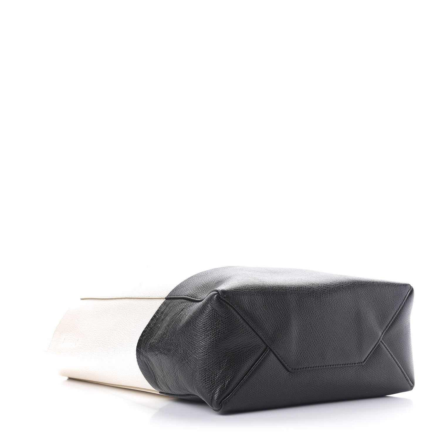 Celine Grained Calfskin Small Vertical Bi-Cabas Cream Black 5 of 12