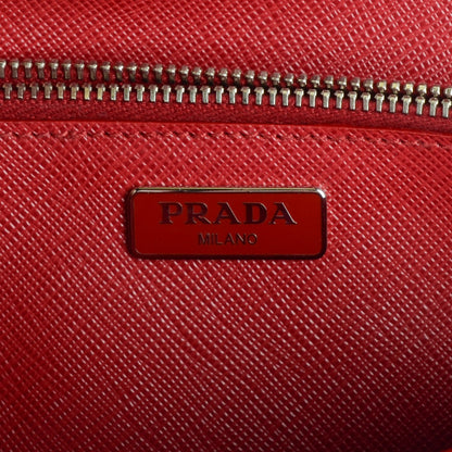 Prada Saffiano Lux Flap Crossbody Fuoco 7 of 9