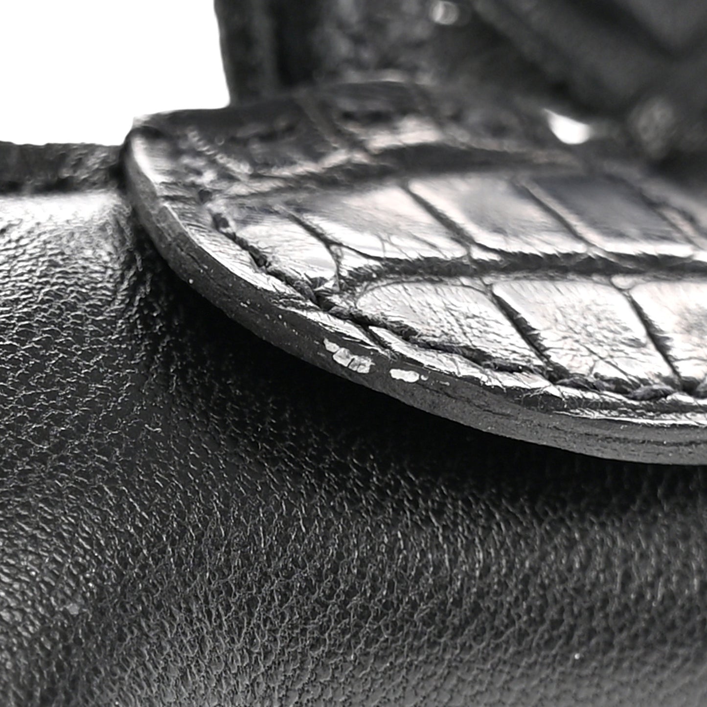 Milo Lambskin Matte Alligator Touch Grigri Rodeo Horse Bag Charm PM So Black